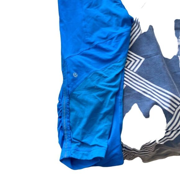 Lululemon size 8 Capri 18” inseam yoga pants turquoise blue. - Picture 4 of 9